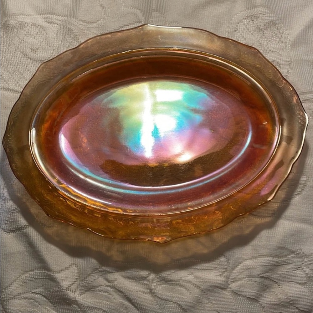 Marigold Carnival Glass Platter